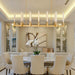 Glass Tube Chandelier Gold Rectangular Dining Pendant