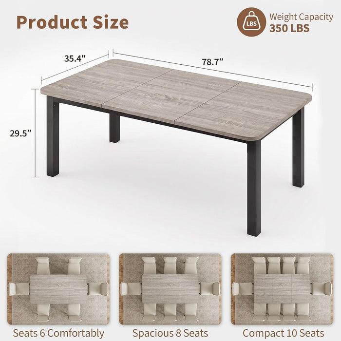 78.7″ Dining Table for 8-10 People, Large Kitchen Table (Only Table)