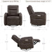 CHITA Faux Leather Power Recliner Chair, Swivel Glider, Chocolate Brown