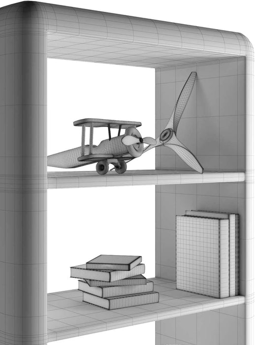 Aluminum Aviator Industrial Metal Bookcase - Silver Home Office Furniture