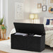 Black 39.4 Inches PremiumSolidWood Entryway Storage Bench