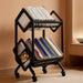 Bookshelf Book Rack Industrial Metal Bookcase 2 Tier Holder with Wheels Modern Stylish Design Magazines Files Album Recipe Book Storage Organizer for Sofa End Bed Beside