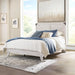 Signature Design by Ashley Shawburn Industrial Queen Crossbuck Panel Platform Bed with Metal Slats, Foundation or Box Spring Not Needed, Whitewash