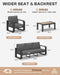 Oversized Aluminum Outdoor Furniture Set, Extra Large Patio Furniture Sofa Set 4.8” Widened Armrest & Ultra-Thick Cushions, 4 Pcs Modern Patio Sectional for Backyard, Porch, Graphite