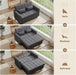 Three In One Convertible Sleeper Sofa Bed With Adjustable Backrest Light Gray