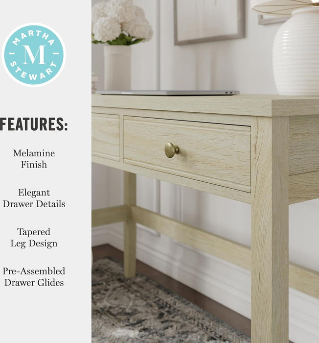 Rhett Home Office Desk with 3 Drawers and Tapered Legs in Black with Oil Rubbed Bronze Hardware
