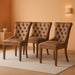 Velvet Dining Chairs Set of 4, Tufted Upholstered Dining Chairs with Nailhead Back and Ring Pull Trim, Solid Wood Dining Chairs for Kitchen/Bedroom/Dining Room (Khaki)