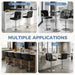 Swivel Bar Stools Set of 4, PU Leather Counter Height Bar Chairs | Adjustable Height, Barstools with Metal Armrests, Backrest, Water-Resistant, Kitchen Island, Pub, Dining Room, Black