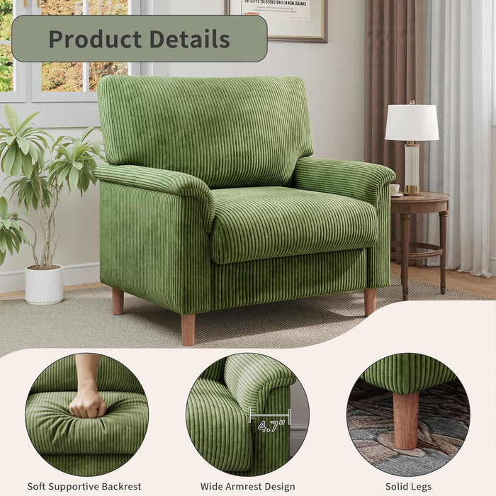 Green 22InchesWide Oversized PremiumLuxAccent Chair