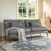 Grey Futon Sofa Bed With AdjustableBackrest Comfort