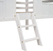 Twin Size White Loft Bed With Windows