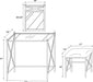 - 57752MTL-01-KD-U Mission Hills Vanity Set, 31" X 32" X 18", Metal