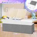 Oversized Collapsible Toy Storage Box Lidded GrayFabric