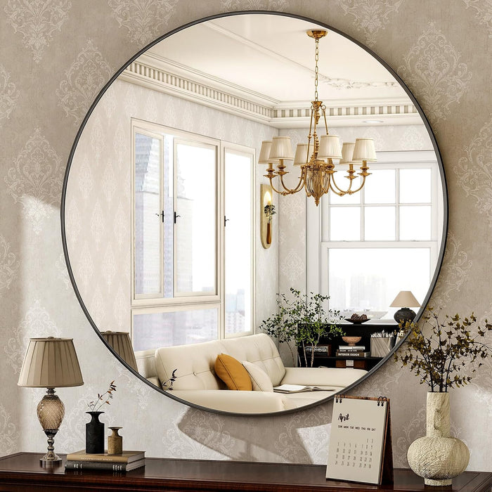round Mirror 30 Black Wall Mounted Circle Mirrors