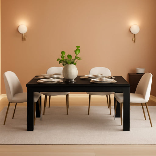 Farmhouse Dining Table for 6-8 People, 71 in Long Kitchen Tables with Wooden Sturdy Frame, 6 Ft Large Rectangular Dinner Table for Dining Room, Kitchen, Black, 63" Non-Extendable