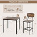 5-Piece Dining Table Set W/Counter Height Table & 4 Bar Stools, Industrial Kitchen Dining Set W/Footrest & Backrest, Space-Saving Dinette Set for Pub, Dining Room, Restaurant (Mix Brown)