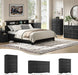 Black Farmhouse Dresser for Bedroom, Modern 6 Chest of Drawers, 44" Tall Chest of Drawers W/Brushed Metal Handle, Wood Closet Organizers and Storage Cabinet for Bedroom, Living Room, Hallway