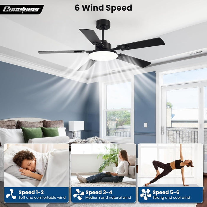 52 Inch Ceiling Fan With EnergyEfficient Illumination