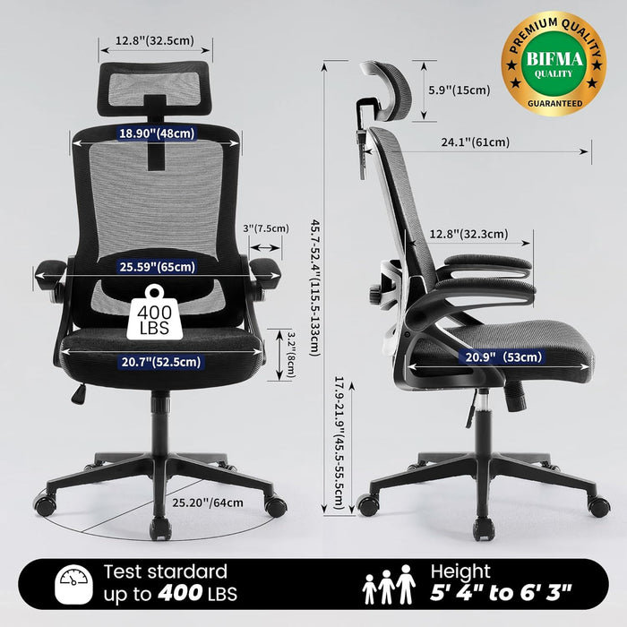 Office Chair Mesh Computer Chairs with Adjustable Lumbar Support