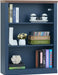 43" Blue Bookshelf, 3 Tier Farmhouse Small Wooden Book Shelf