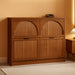 Fluted Shoe Storage Cabinet for Entryway with 4 Flip Drawers, Walnut
