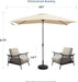 6.5X10Ft Rectangular Patio Umbrella with Push Button Tilt & Crank Lift for Garden,Uv Protection Outdoor Umbrella for Deck,Pool and Yard,Beige
