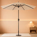 9Ft Patio Umbrella - 2 Tiers Outdoor Umbrella with Push Button Tilt and Crank for UV Protection, Table Market Umbrella for Garden, Deck, Backyard, Pool and Beach(Beige)