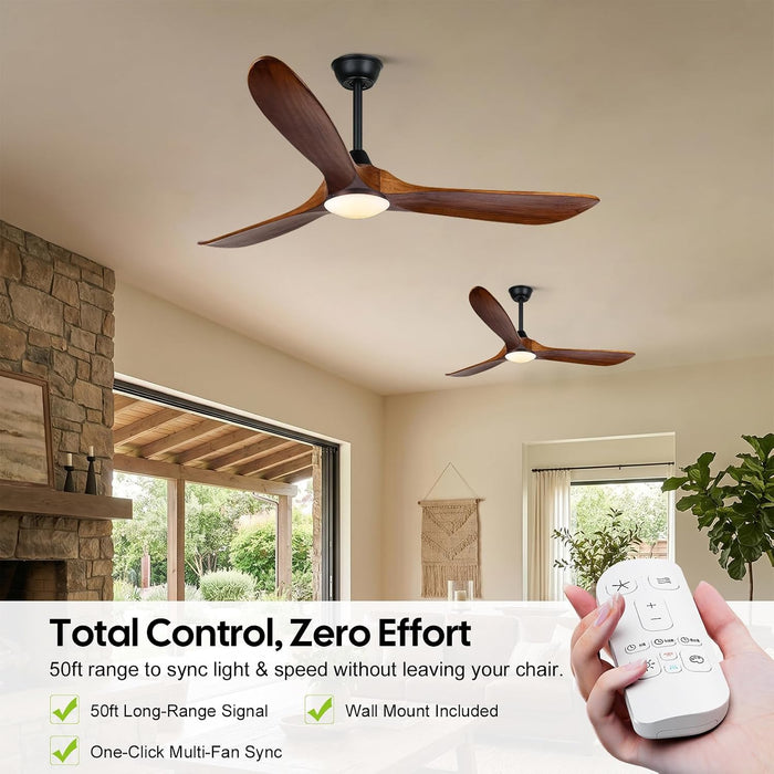 36" Small Ceiling Fan with Light and Remote, Modern Farmhouse Style