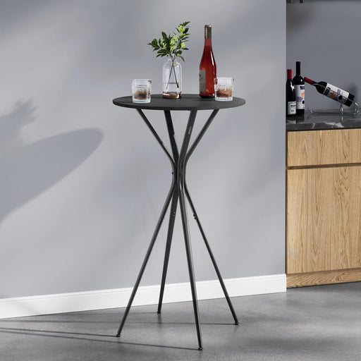 Bar Table, round Cocktail High Top Pub Bistro Table for Events Party, Kitchen Dining, Home Bar, 23.6 X 23.6 X 41.3 Inches, Sturdy Metal Frame, Modern Style, Easy to Assemble, Black