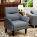 Gray Upholstered Suede Armchair With Durable Timber