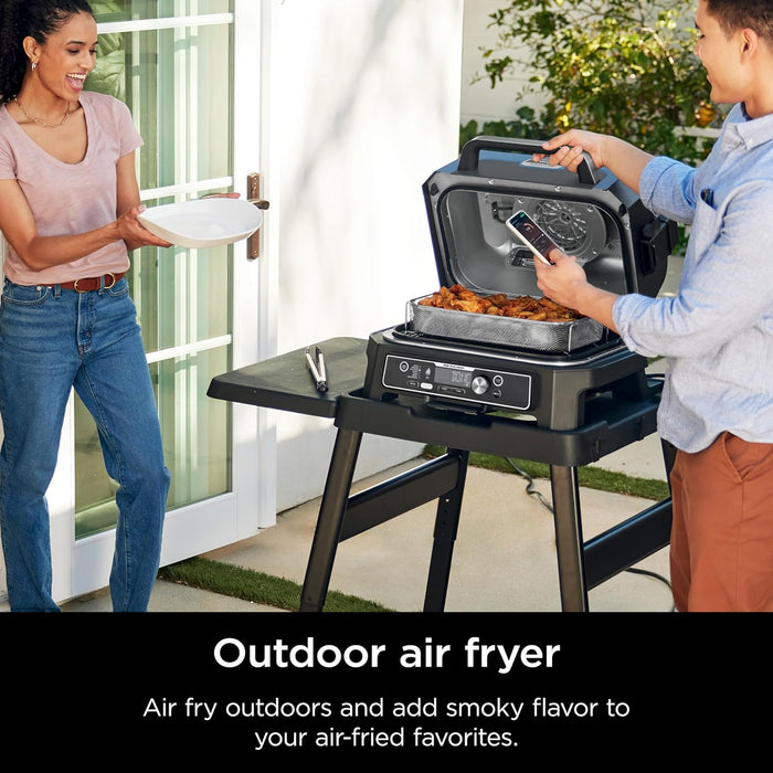 OG951 Woodfire Pro Connect Premium XL Outdoor Grill & Smoker, Bluetooth, App Enabled, 7-In-1 Master Grill, BBQ Smoker, Outdoor Air Fryer, Woodfire Technology, 2 Built-In Thermometers, Black