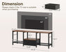 47" TV Stand with Open Storage Shelves up to 55 Inch Tvs, Entertainment Center with Fabric Drawers, TV Console Table with Soundbar Shelf TV Stand for Living Room Bedroom, Vintage and Black