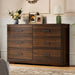 6 Drawer Dresser for Bedroom, Chest of Drawers, Walnut