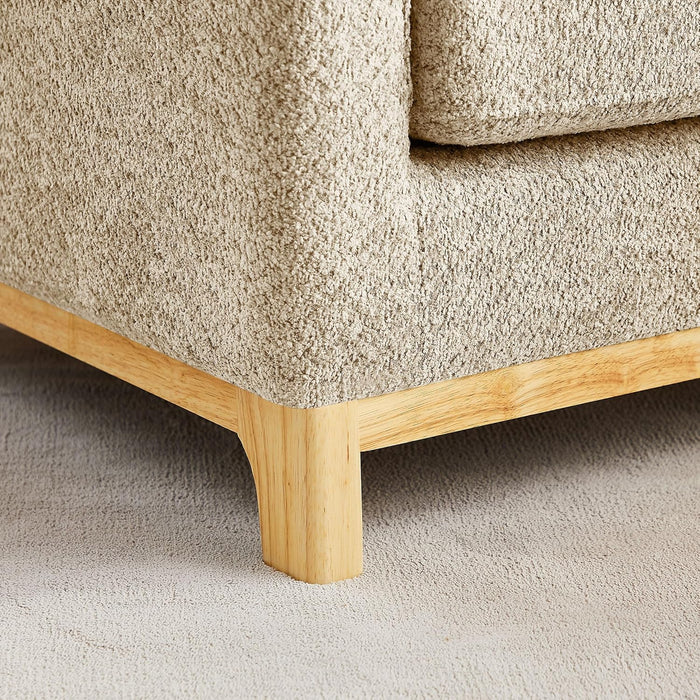 Accent Chairs for Living Room, Sherpa Oversize Accent Chair with Thick Cushion 31 Inch Comfy Chair for Bedroom, Apartment, Light Camel