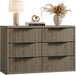 Bedroom Dresser with 6 Deep Wide Large Fluted Drawers for Closet