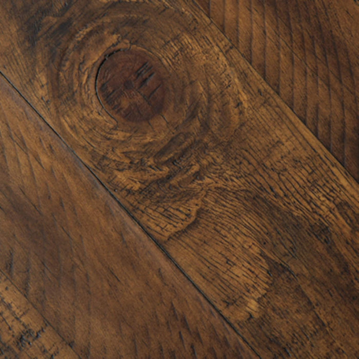 Valebeck Farmhouse Rectangular Extension Dining Table, Fits up to 8, White & Brown