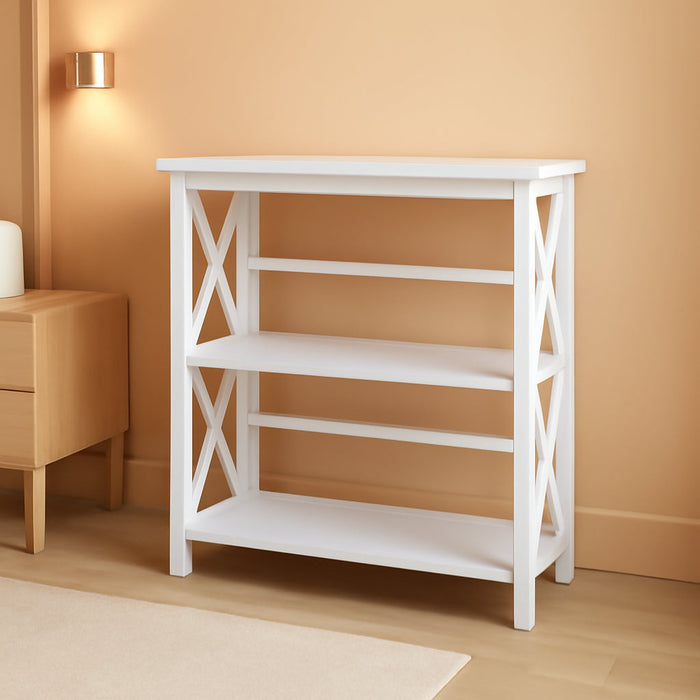 3-Shelf Montego Bookcase, White