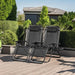 Set of 2 Relaxing Recliners Patio Chairs Adjustable Steel Mesh Zero Gravity Lounge Chair Beach Chairs with Pillow and Cup Holder Black