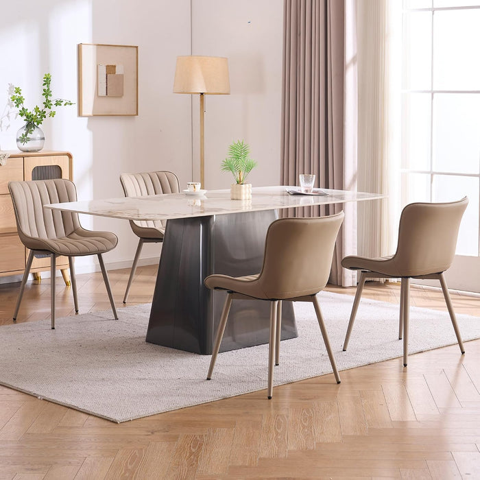 Dining Chairs Set of 2 Mid-Century Modern Kitchen Chairs Khaki