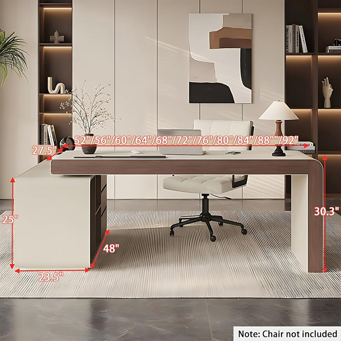 Premium L Shaped Executive Desk 72In Multifunctional