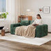 76 Inch Oversized DarkEmerald Velvet Chenille Couch