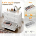 White Dresser 3 Drawer Chest of Drawers for Bedroom, Painted Wood Dresser with Large Drawers and Curved Legs, 31.5" W Large Nightstand, 31.5" W*15.75" D*31.5" H