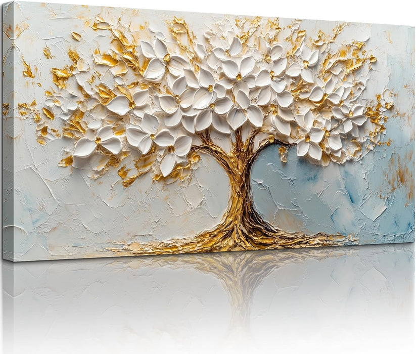 Tree of Life Large Wall Art, Blossom Tree Canvas Paintings, Nature Landscape Abstract Art Prints, Modern Trendy Pictures Wall Decor Living Room Bedroom, Office Art Wall Decoration 20"X40"