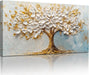 Tree of Life Large Wall Art, Blossom Tree Canvas Paintings, Nature Landscape Abstract Art Prints, Modern Trendy Pictures Wall Decor Living Room Bedroom, Office Art Wall Decoration 20"X40"