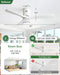 52 Inch Smart Ceiling Fan No Light, Flush Mount Low Profile