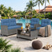 4-Piece Wicker Outdoor Patio Furniture Set with Table