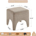17" Boucle Modern Square Foot Stool Ottoman, Vanity Stool for Makeup, Rectangle Foot Rest for Couch, Upholstered Ottoman Stool for Living Room, Bedroom, Entryway (1, Camel)