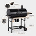 Barrel Charcoal Grill with Foldable Front Wood Shelf, 686 Sq.In. Cooking Area Outdoor Bbq Grill, Thermometer and Adjustable Air Vents for Backyard, Patio, Parties, Tailgating, Black