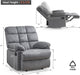 Rocker Recliner Chair, Overstuffed Large Manual Rocking Recliner for Adults, Upholstered Comfy Soft Fabric Living Room Reclining Sofa Chair(Gray)