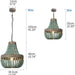 Wood Bead Chandelier Pendant Lights Gray Blue Finishing Retro Vintage Antique Rustic Kitchen Ceiling Lamp Light Fixtures